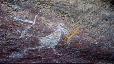 Hunting kangarro - Anbangbang rock shelter, Nourlangie rock painting