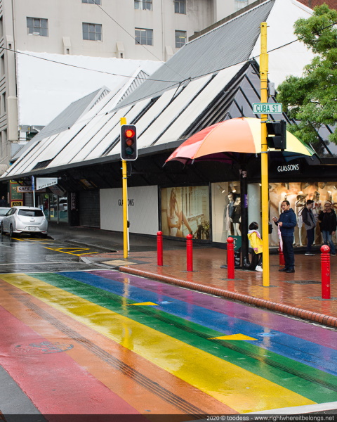 Rainbow pedestrian crossing